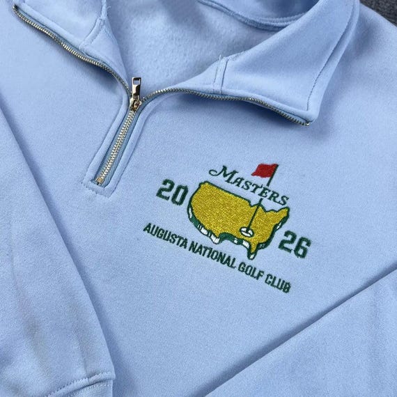 Masters Golf Embroidered Quarter-Zip, Augusta National Tournament Shirt, Champion Golfer Shirt, Golf Fan Classic Apparel, Spring Golf Gifts