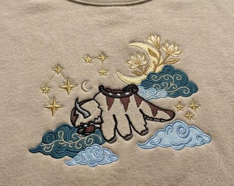 Embroidered Appa Sweatshirt, Flying Bison Shirt, Movie Embroidered Hoodie, Anime Aesthetic Gift for Fans
