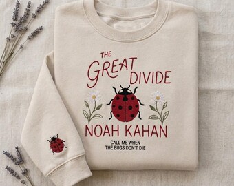 Embroidered Last of The Bugs Club Sweatshirt, Music Inspired Crewneck, Ladybug Dancing Sweatshirt,The Great Divide Concert, Music Fan Gift