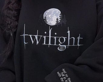 Twilight Embroidered Sweatshirt, Bookish Crewneck, Vampire Aesthetic, New Moon Eclipse Breaking Dawn Gift