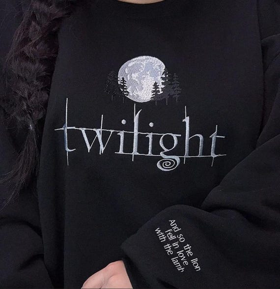 Twilight Embroidered Sweatshirt, Bookish Crewneck, Vampire Aesthetic, New Moon Eclipse Breaking Dawn Gift