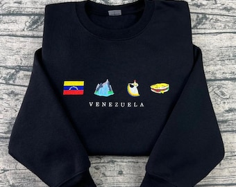 Venezuela Flag Embroidered Sweatshirt, Custom Hoodie & Sweatshirt, Personalized Venezuela Shirt Gift