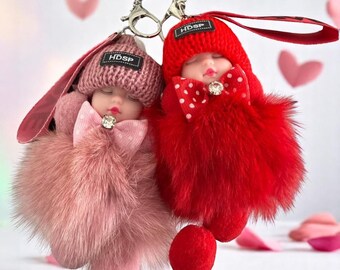 Buy 1 Get 1 Random Free - Sleeping Baby Doll Keychain–cartoon Doll