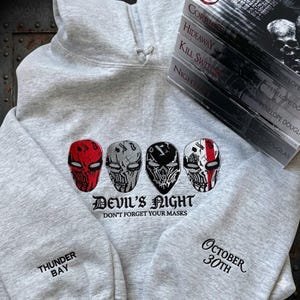Devil's Night Four Horseman Embroidered Hoodie, Will Grayson Sweatshirt, Devil's Night by Penelope Douglas