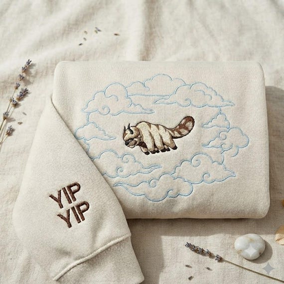 Embroidered Appa Sweatshirt, Flying Bison Shirt, Movie Embroidered Hoodie, Anime Aesthetic Gift for Fans