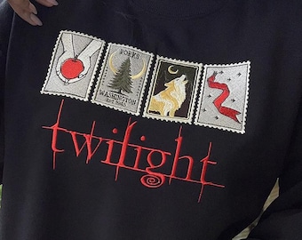 Twilight Embroidered Sweatshirt, Bookish Crewneck, Vampire Aesthetic, New Moon Eclipse Breaking Dawn Gift