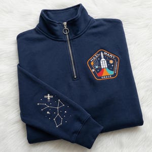Embroidered Project Mary Hail Grace Quarter Zip Sweatshirt, Project Mary Hail Shirt, Amaze Amaze Amaze Sweater, Astronomy Fan Gift