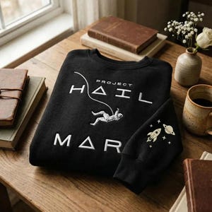 Embroidered Erid Planet Project Hail Mary Shirt, Rocky Amaze Amaze Amaze Embroidery Shirt, Sci-fi Fantasy Bookish Sweater, Book Lovers Gift image 3