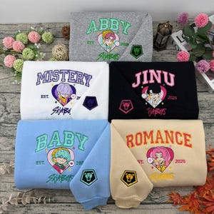 Kpop Demon Hunters Embroidered Sweatshirt, Saja Boys Demon Hunters Embroidered Sweatshirt, Demon Hunters Huntrix Embroidered Shirt