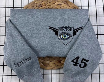 Sweat-shirt brodé Shatter Me Aaron Warner, uniforme du CCR du secteur 45, produits dérivés BookTok de citations, sweat-shirt livresques
