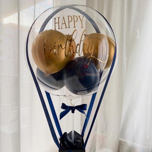 Birthday gift/Personalized balloon/Gift for men/Gift box/Balloon/Birthday gift/Gift set/Gift for him/Surprise box/ hot air balloon/ balloon Dunkel Blau und Gold