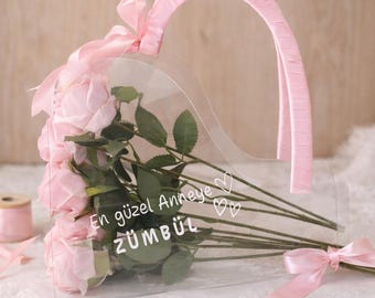 Personalized flower gift | Bouquet | Birthday gift | Preserved flowers | Flower bag | Anniversary | Baby shower gift