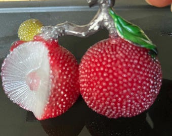 Magical Color-Changing Lemon & Smiling Plum Tea Pets, New Chinese Style Resin Ornaments, Hot Tea Activated Flushing Fun, Gift for Tea Lovers