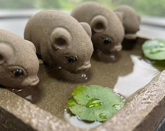 Yixing Clay Pig Tea Pet – Gongfu Tea Companion, Lucky Symbol, Desk Ornament