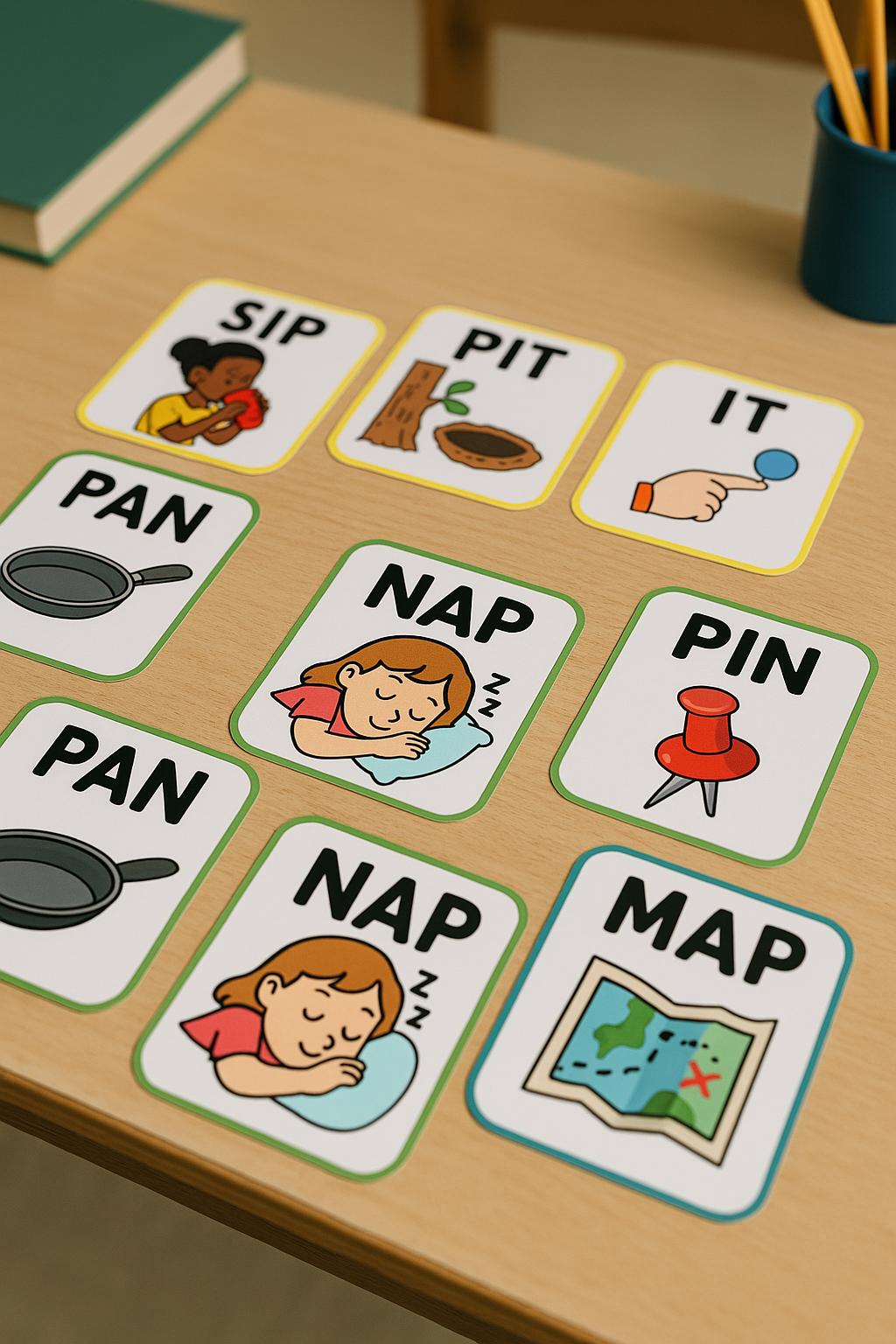 Phonics Flashcards Set 1 – Based on Floppy Phonics (Oxford University Press) | Systematic CVC Practice