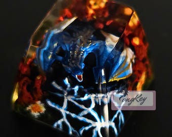 Storm Dragon - Tecla de resina artesanal pintada a mano