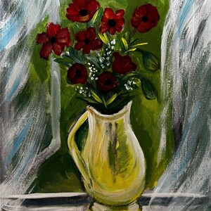 Rote Blumen Acrylmalerei