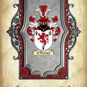 Personalized Family Coat of Arms Poster: Surname Heraldry Art