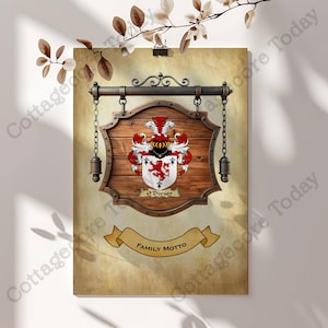 Personalized Family Coat of Arms Poster: Custom Heraldry Art