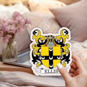 Personalized Family Coat of Arms Sticker: Custom Heritage Emblem