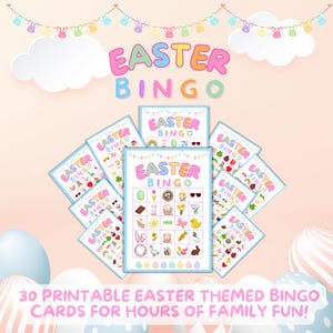 30 Cartones de Bingo de Pascua para Imprimir. Bingo de Pascua. Bingo de Pascua para Niños. Bingo de Pascua Imprimible. Cartones de Bingo de Pascua. Juegos de Pascua para Niños.