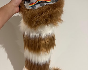 Striped Tabby Cat Fursuit Tail • 30 inch Costume Furry Tail