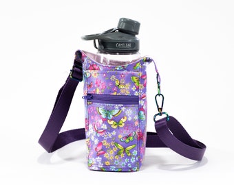 H2O 2GO - Water Bottle Sling Bag - H2GO Butterflies Purple/Pink