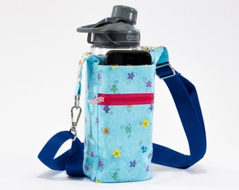 H2O 2GO - Water Bottle Sling Bag - H2GO Teal Butterfly