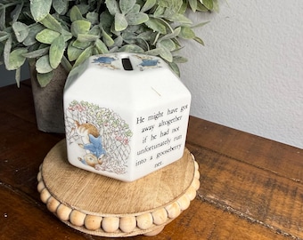 Vintage Wedgwood Peter Rabbit Bank metalen stop Beatrix Potter verzamelobject kinderkamerdecoratie cadeau