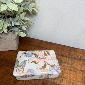 フィッツ＆フロイド フルール ファンタジア ヴィンテージ 磁器 カードケース 小物入れ - エレガントな花柄ホームデコレーション