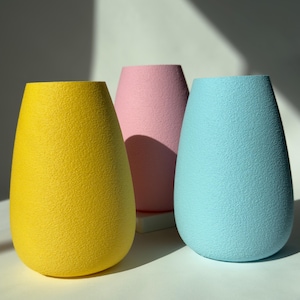 YUNA | 3D Printed Vase Set: Soft Modern Minimalist Decor, Textured Matte Finish