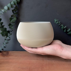 STRATA | Wavy Texture Plant Pot: Modern Minimalist Home Decor, 3D Printed