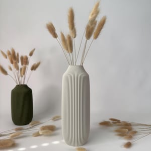 PILLAR | 3D Printed Vase: Tall Ribbed Design, Modern Home Decor