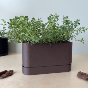 VITA | 3D Printed Herb Planter: Modern Rectangular Plant Pot with Drainage Tray