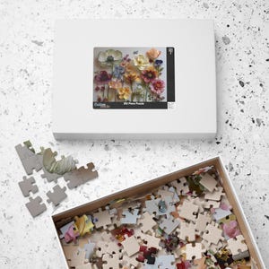 Flower Jigsaw Puzzle, Nature Inspired Art, Vibrant Glossy Finish, Eco-Friendly Game image 3