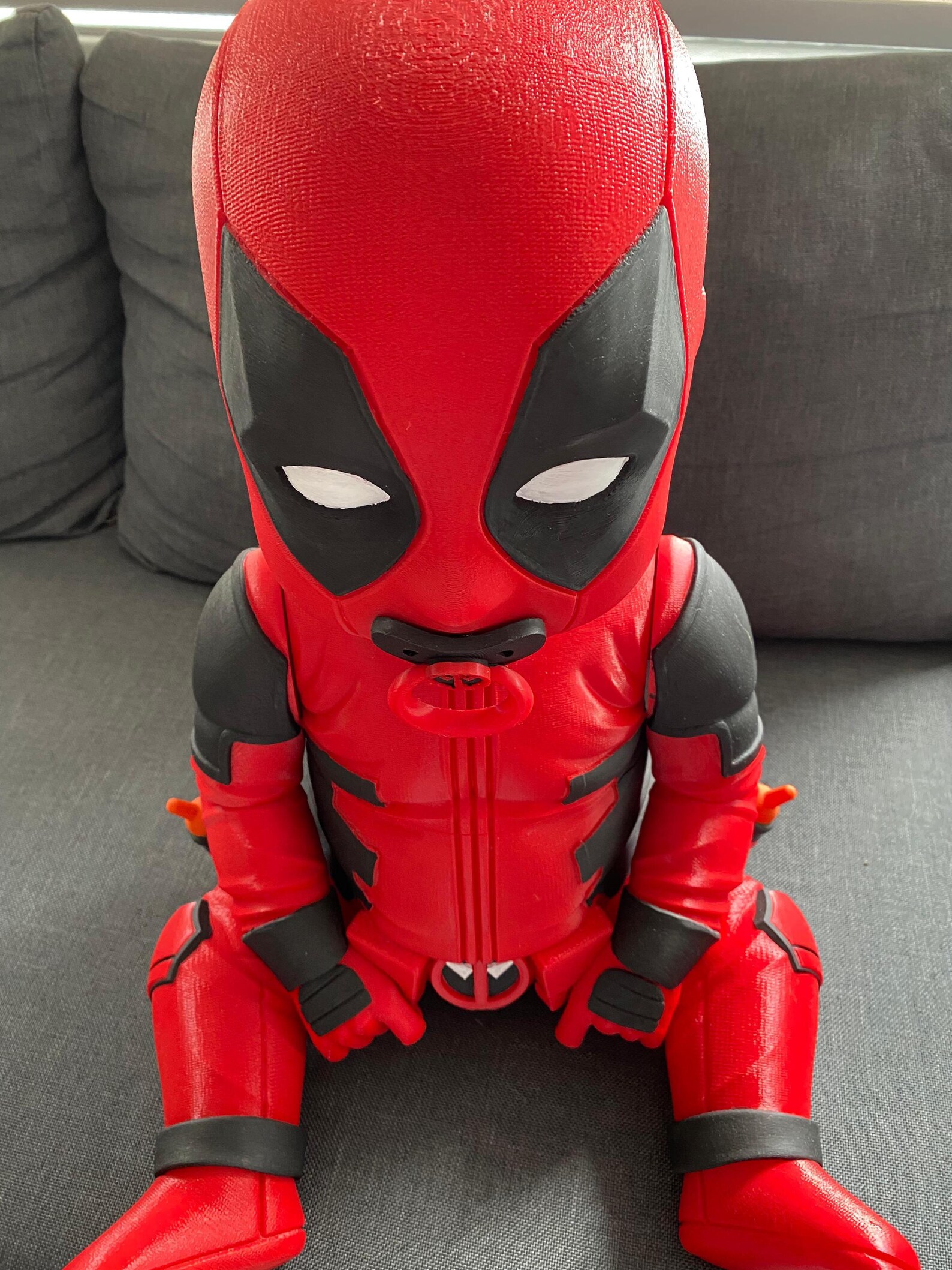 Life Sized Babypool. Baby Deadpool! Pacifier Comes Out, Swords Also ...