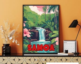 Samoa Wall Art Printable | Digital Pacific Island Poster | Samoan Decor | Polynesian Art Print Download | Pasifika Home Decor