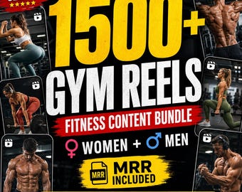 Gym Reels Bundle: Fitness Motivation Videos for Social Media (PLR & MRR Rights Included)