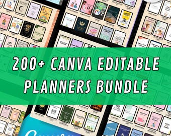 200+ Canva Planner Templates Bundle: Commercial Use, PLR (Digital Download)