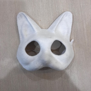 Felted Therian Mask, Ready to Paint (short ears)