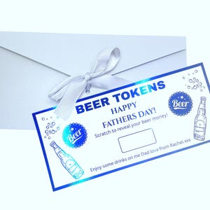 Vatertagsgeschenk, Folienkarte, Geschenke für Väter, Geschenkgutschein, Bier, alles Gute zum Vatertag, Individuell, Personalisiert, Geschenkideen für Männer, Rubbelkarte
