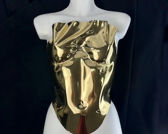 Top met pantserkorset, outfit voor Halloween-festival, futuristische bustier, boho-standbeeldkostuum