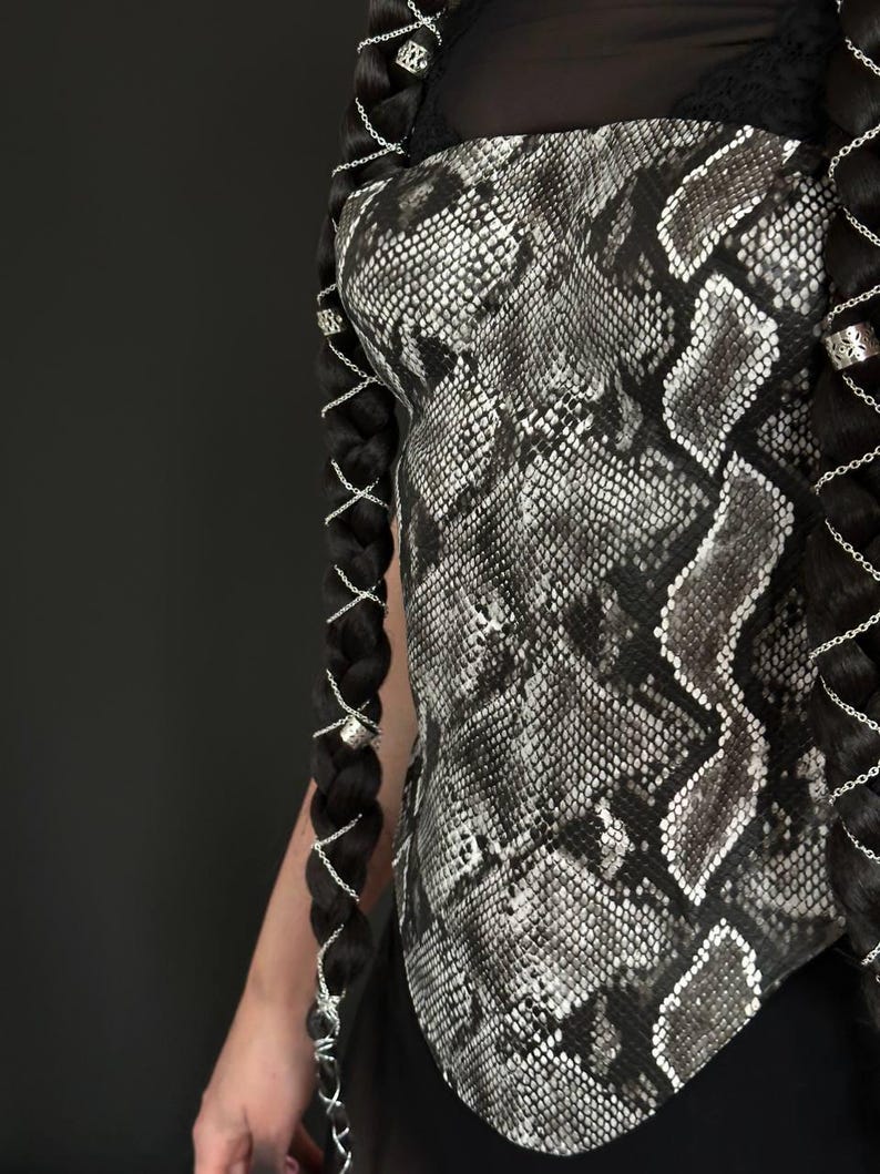 Gilded Snake Cutout Corset Blouse