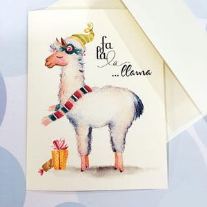Funny Christmas Card, Christmas Card,Holiday Card, Llama Card