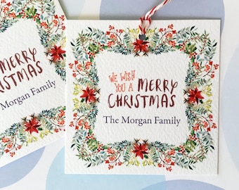 Christmas Gift Tags, Personalized Christmas Tags, Custom Holiday Tags, Set of 20