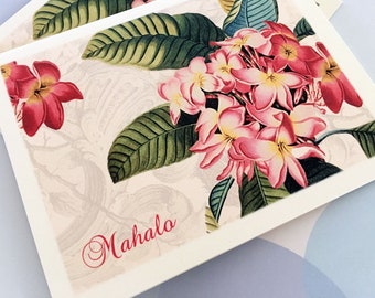 Greeting Cards, Note Cards, Stationery, Card Set, Thank You Card, Mahalo, Hawaii Card