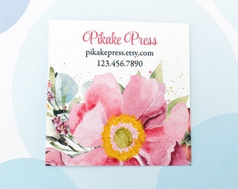 Business Cards, Printed Business Cards, Watercolor Business Card, Set of 48