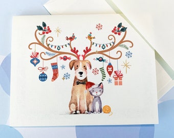 Christmas Card, Holiday Cards, Animal Christmas Card