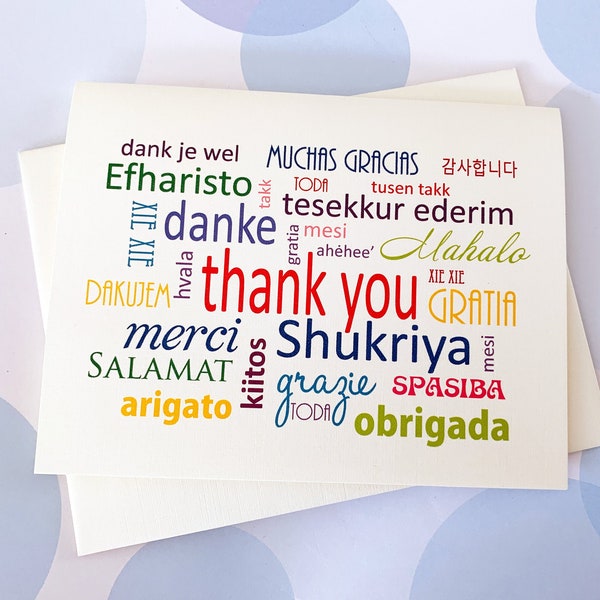 Greeting Cards, Note Cards, Stationery, Card Set, Thank You Cards, Different Languages