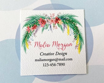 Floral Business Cards, Custom Business Cards - Set of 48